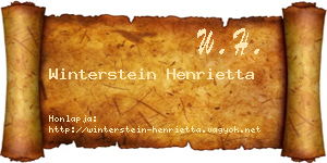 Winterstein Henrietta névjegykártya